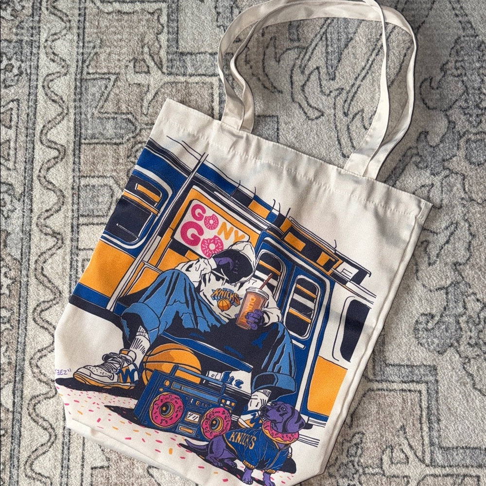 KNICKS Limited Edition Dunkin x Knicks Collab tote by MadSteez